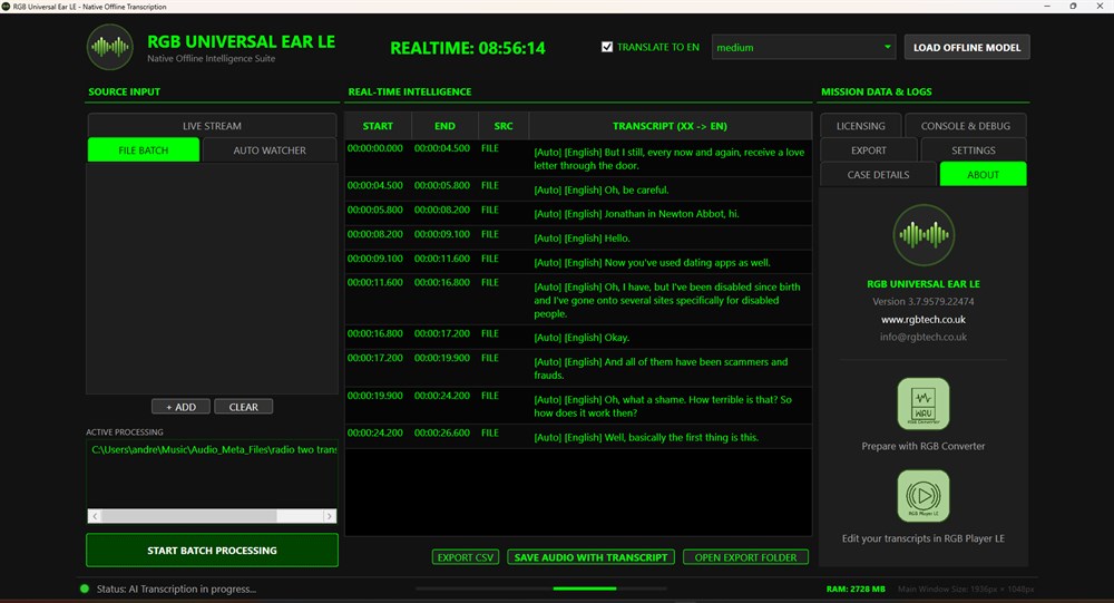 RGB Universal Ear LE screenshot from Microsoft Store